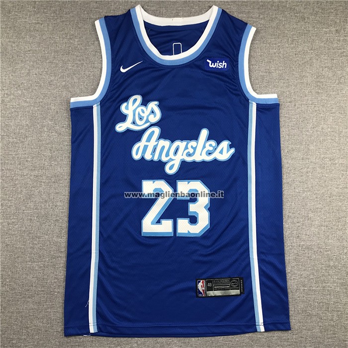 Maglia Los Angeles Lakers LeBron James NO 23 Classic 2019-20 Blu